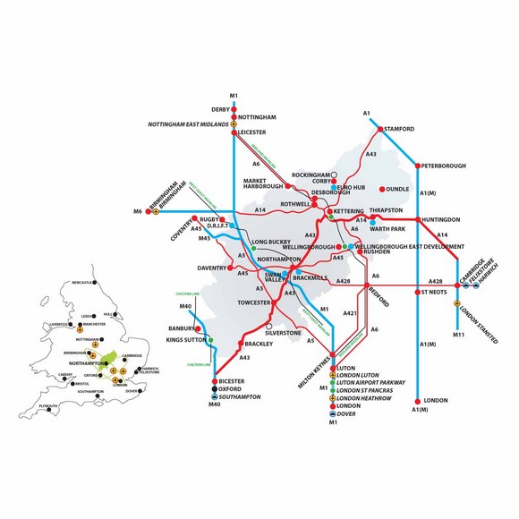 Bản đồ vị trí Oxford và Cambridge hai bên London
