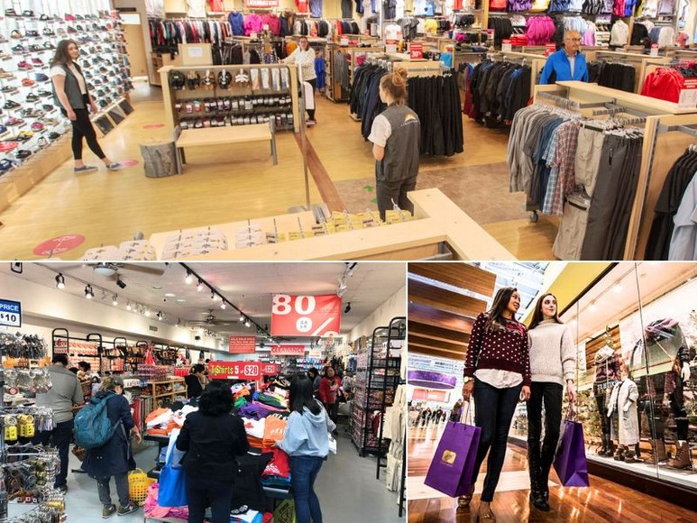 Bảng giá giảm tại một cửa hàng hàng hiệu trong outlet