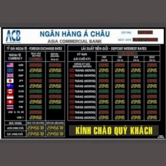 Bảng tỷ giá bảng Anh tại quầy giao dịch ngân hàng