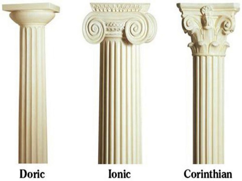 Ba thức cột Doric, Ionic và Corinthian trong kiến trúc Hy Lạp cổ đại