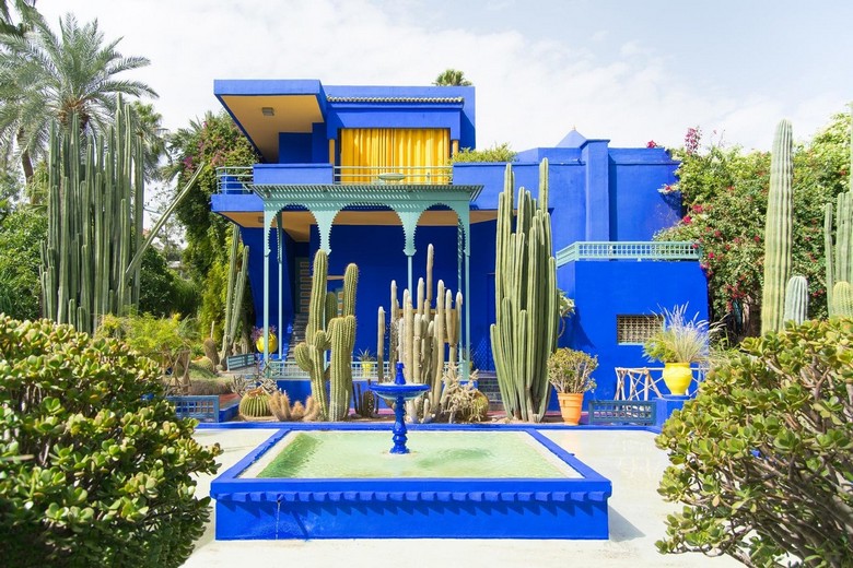 Công trình sơn xanh cobalt trong vườn Majorelle