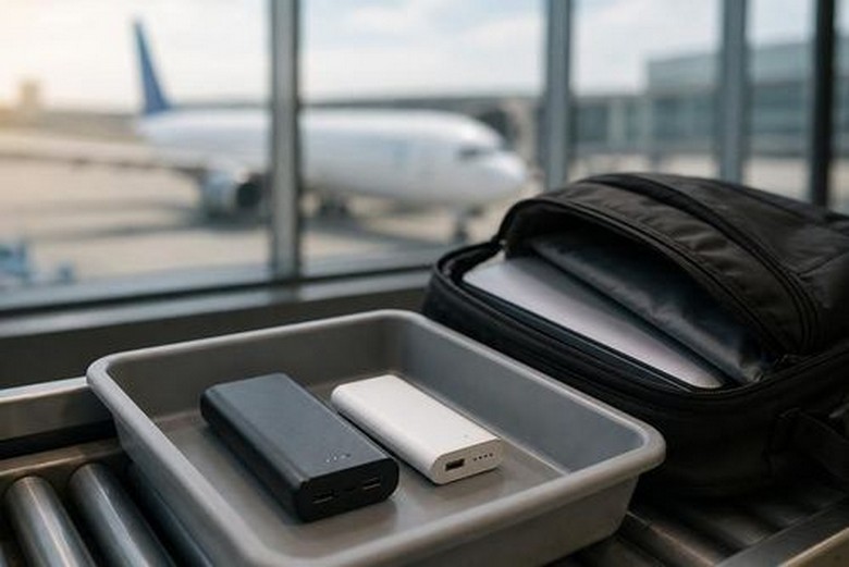 Hành lý xách tay đựng sạc dự phòng đúng quy định trước khi ra sân bay