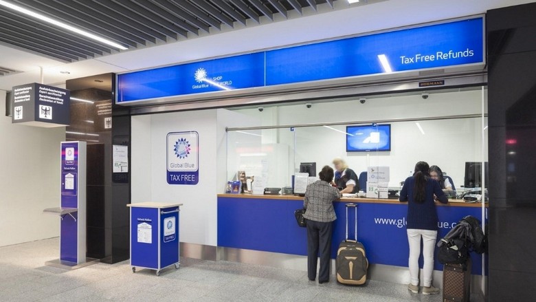 Logo Global Blue và Planet Tax Free tại cửa hàng