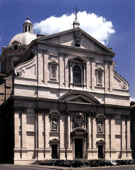 Mặt tiền Nhà thờ Gesù ở Rome, công trình mở đầu phong cách Baroque