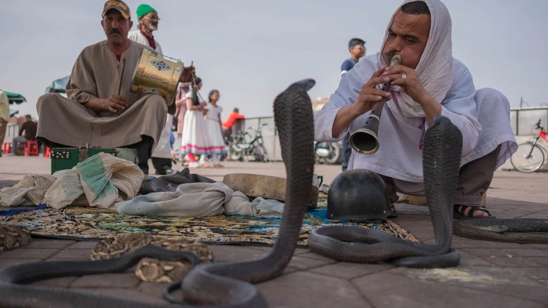 Người biểu diễn truyền thống tại quảng trường Jemaa el-Fna