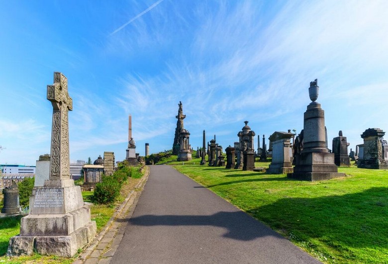 Nghĩa trang Necropolis nhìn từ đồi phía sau Glasgow Cathedral