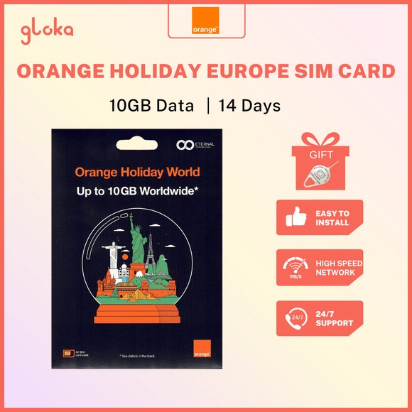 SIM vật lý Orange Holiday Europe kèm vỏ hộp