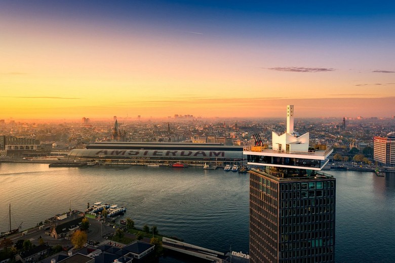 Toàn cảnh Amsterdam nhìn từ đài quan sát A'DAM Lookout