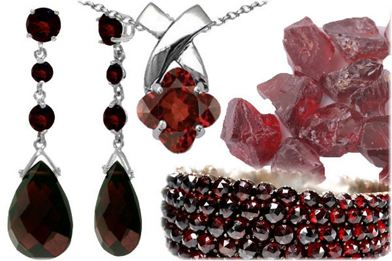 Trang sức đá garnet Bohemia đỏ sẫm đặc trưng của Séc