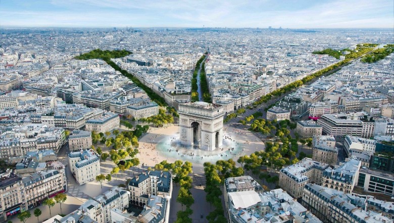 Đại lộ kiểu Haussmann tại Paris với các tòa nhà đá cổ điển