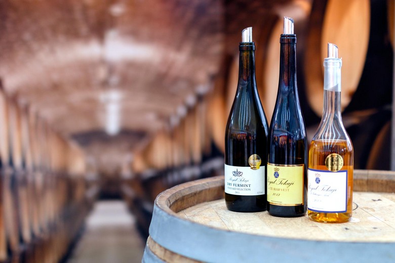Đoàn khách Hà Nội chọn mua rượu Tokaji tại cửa hàng ở Budapest